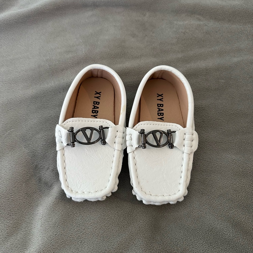 Baby Loafers with V Buckle